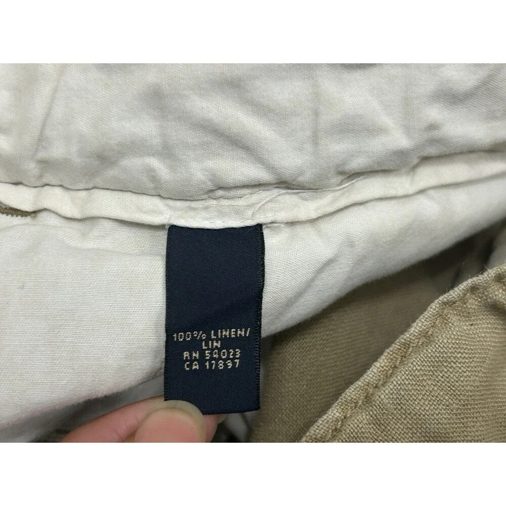 Vintage Banana Republic 100% Linen Pants Men’s 36 X 30 Beige Drawstring Y2K